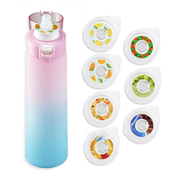 7 maun vesipullo 650 ml juomapullo BPA-vapaa aloitussetti - ruusu pink gradient