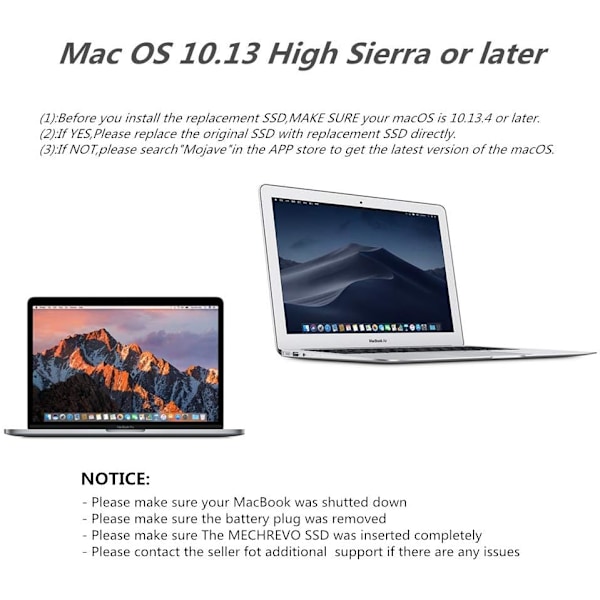 M.2 NVME SSD-konverteradapterkort til MacBook Air-opgradering (2013-2017)