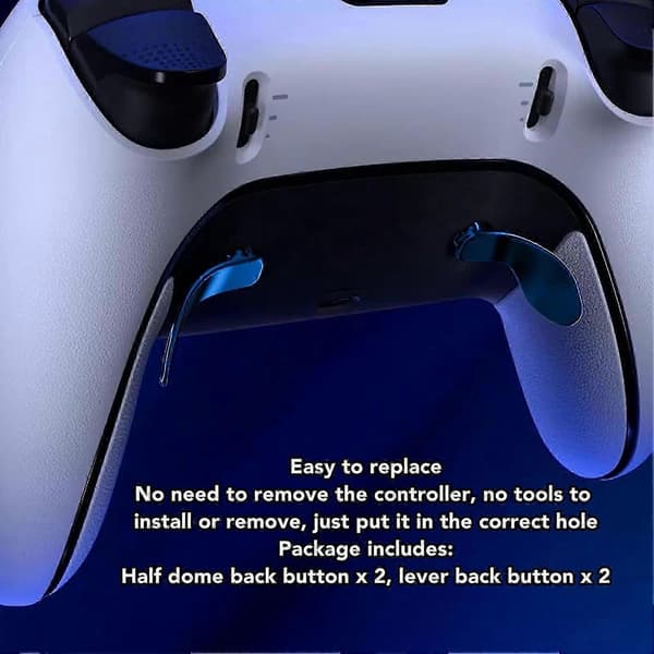 4 stk. Spilcontroller Bagside Paddles Professionel Udskiftning Metal Bagside Knapper Til Ps5 Edge Controller{hw} Blue