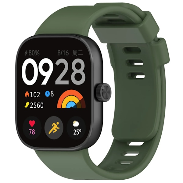 Silikone Rem til Redmi Watch 4 Tilbehør Udskiftning Smart Watch Rem Armbånd Blød Sports Rem Correa Mi Watch 4 Rem Hær Grøn Army Green For Redmi Watch 4