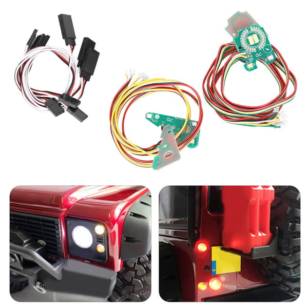 Simuleringsbil Fram och Bak Länk LED Ljus Kit Tillbehör Delar Passar för Traxxas TRX-4