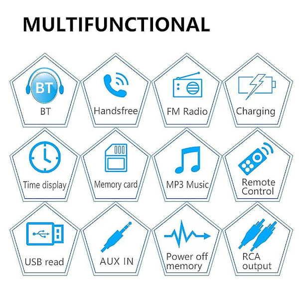 Auton Bluetooth-autonstereot, jossa USB, SD, USB, FM-radio ja MP3-soitin, PC-tyyppi: 12-pin -8014
