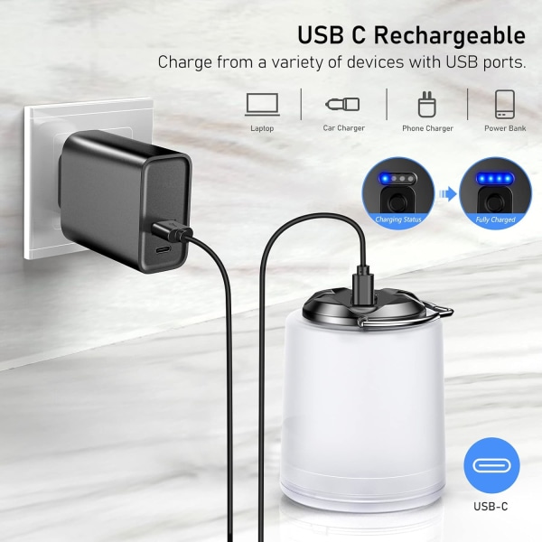 Uppladdningsbar campinglampa, uppladdningsbar LED-campinglampa - 30