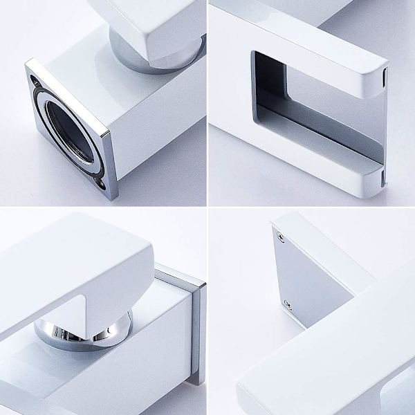 Vandfald LED-badekararmatur, lav hvid short