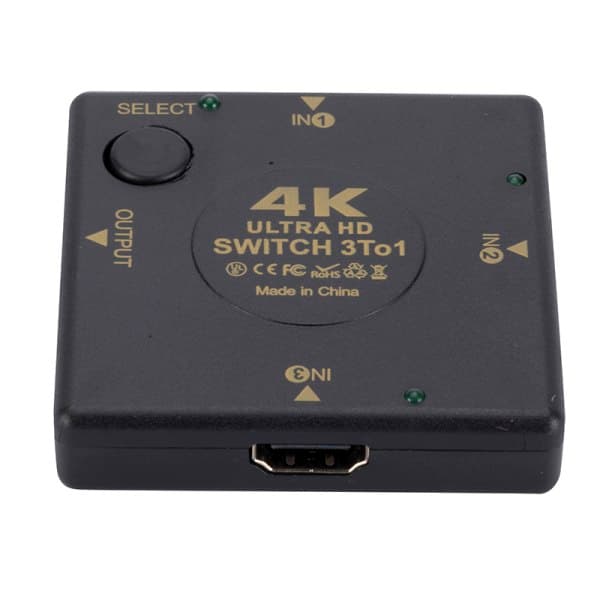 4K HDMI-switchboksvælger 3 i 1 ud Kvm o-ekstraktor