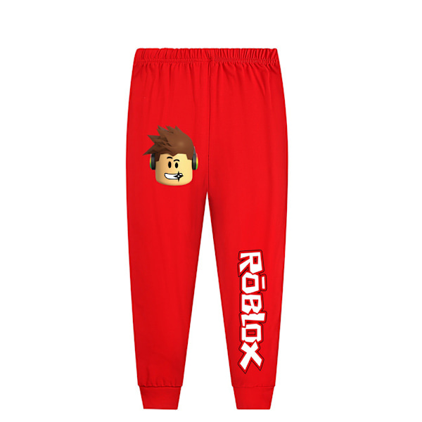 Roblox spil langærmet pyjamas pyjamas sæt børn pjs nattøj fans gave rød Ed 150 cm