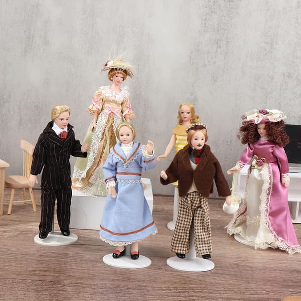 1:12 Dockskåp Docka Människor Modell Viktoriansk Flicka Klänning Brittisk S 3#