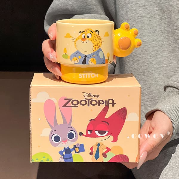 Zootopia Mugg 300ml | Tecknad Kaffekopp Gåva*300ml*Polis Leopard Officer Leopard 300ml