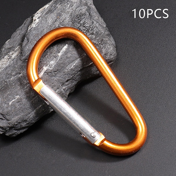 Karbinhake Nyckelring Aluminiumlegering D-Ring Spänne Fjäderkarbinhake - kampanj Orange