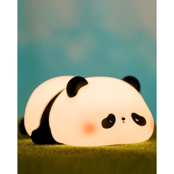 Cute Panda Night Light, LED Squishy Novelty Animal Night Light, Food Grade Silicone 3 Level Dimmable Nursing Nursery Night Light for Room Decor Panda