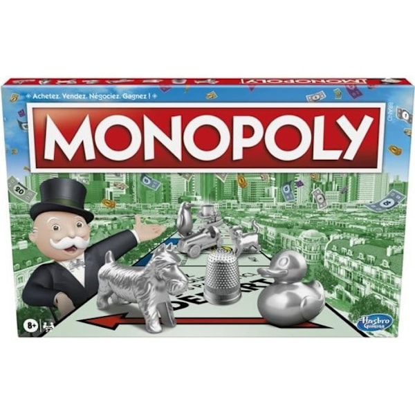 Klassisk Monopoly - Spil for familie og børn - 2 til 6 spillere - fra 8 år
