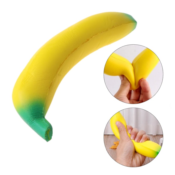Simulert banan Squishy leketøy sakte stigende Squeeze Stress Decompression Doll