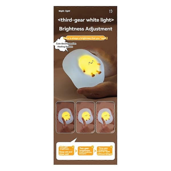 Æg Kylling Silikone Klap Lampe USB Natlys Ammelys