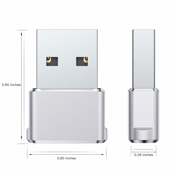 USB-C-sovitin USB:lle, 3 kpl, tyypin C naaras - USB A uros -sovitin