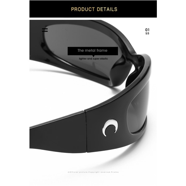 Moon Fashion Solbriller (Hvide Indrammede Blå Linser), Futuristiske T