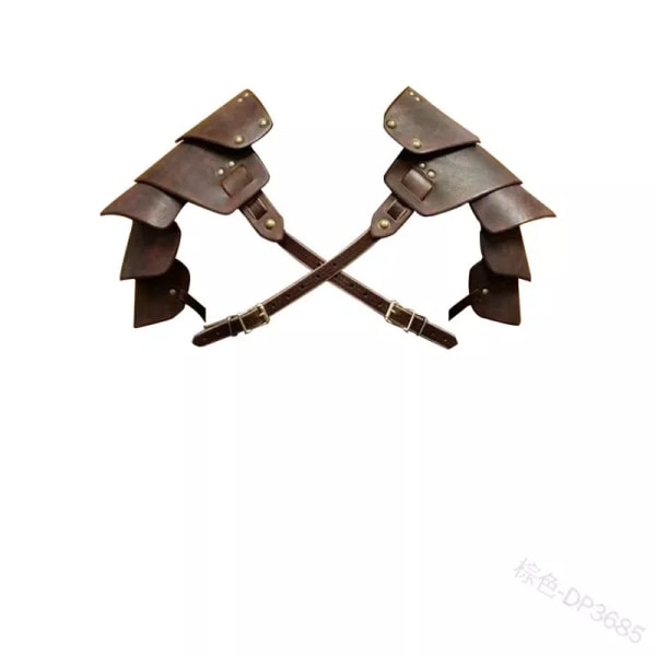 Medeltida Viking Larp Warrior Bröst Axel Gladiator Rustning Steampunk Gotisk Knight Spaulder Set Läder Cosplay Bröstplatta Svart axel Black shoulder One size