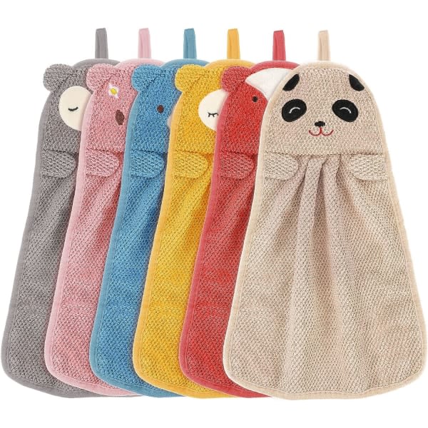 IC Bitar Kids Face Towel Hanging Towel Pet Washcloth Cute Microfiber Absorbent Towels Face Towels with Hanger