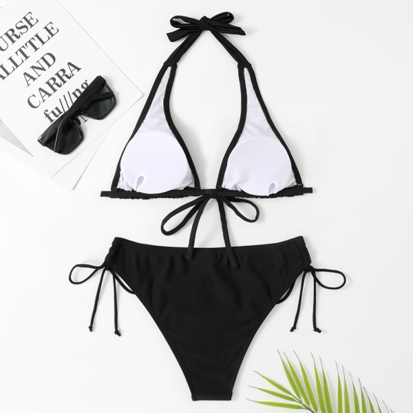 Baddräkt Strappy Bikini - Strandkläder svart black XL