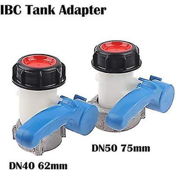 Reservfjärilsventil för IBC-tank upp till 1000 L eller cistern, med adapter för DN50-fläns (75 mm, aluminium) (DPD)[qb]