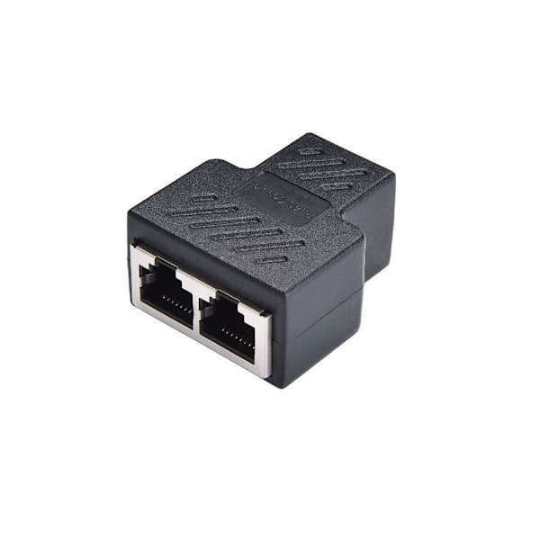 RJ45 Splitter Adapter 1 til 2 porte Hun til Hun Internet Extender Netværk