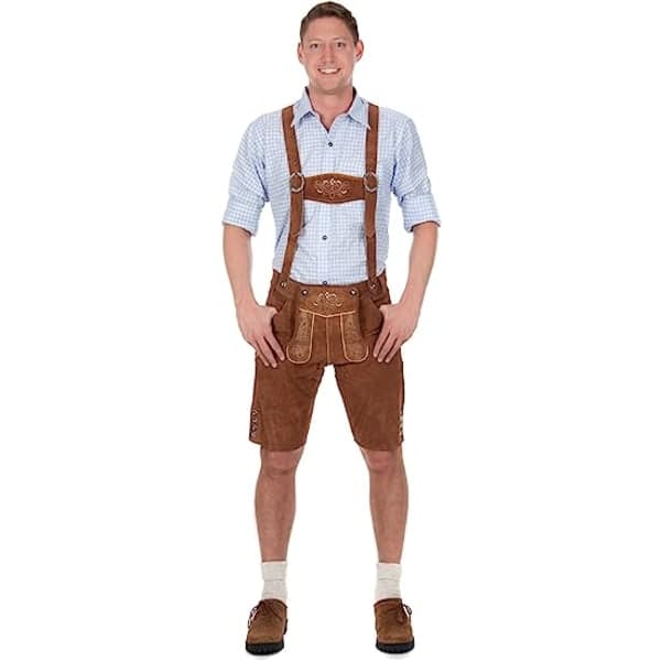 Mäns Oktoberfestbyxor Curry L Cherry