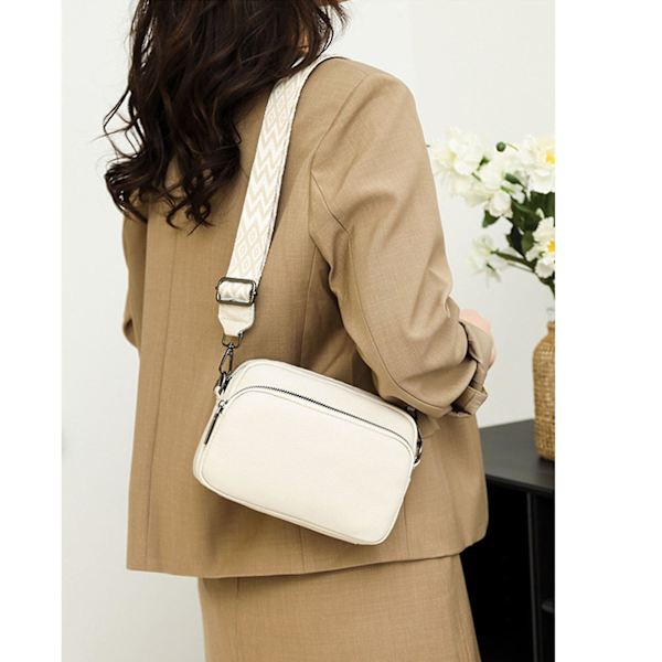 Crossbody väska Dam läder liten axelväska med dragkedja green
