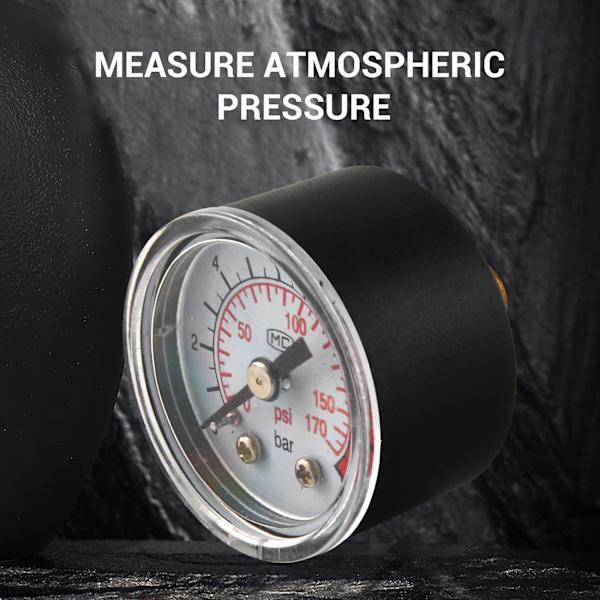 0-12BAR 0-170PSI 10mm Gjenget Gass Luftpumpe Trykkmåler Kompressor Manometer