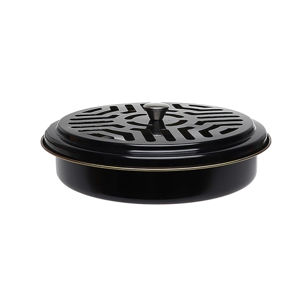 Myggespiralholder Mursten Ramme Rustfrit Stål Rund Stativ Sort Black