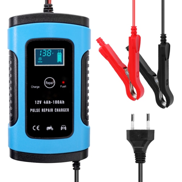 Billader Bilbatteri Starter Jump Power Booster 12V Smart Auto Pulse Reparation Lader eu