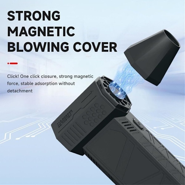 Air Blower 2.0, Hydrayne Ladattava Mini Sähköinen Ilmapölynimuri - 3 Nopeusasetusta, 130000 RPM Tehokas Puhallin Valolla WELLNGS