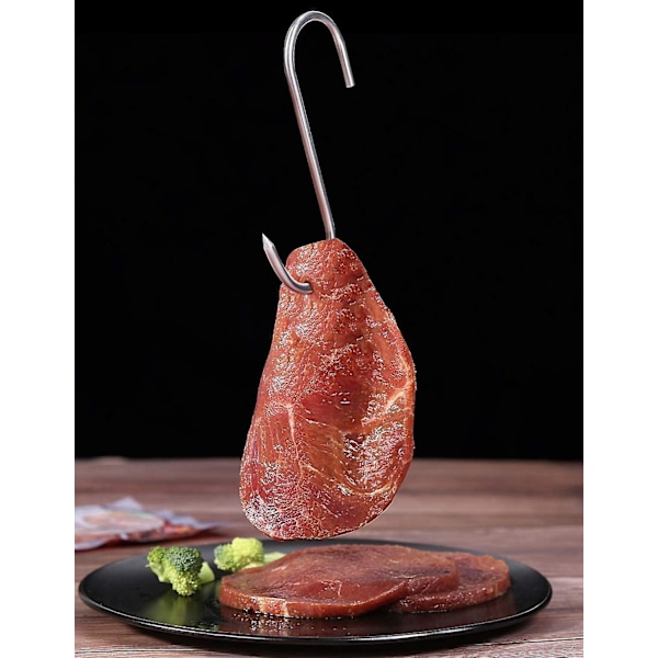 Köttkrokar, 10 slaktkrokar i rostfritt stål 18cm