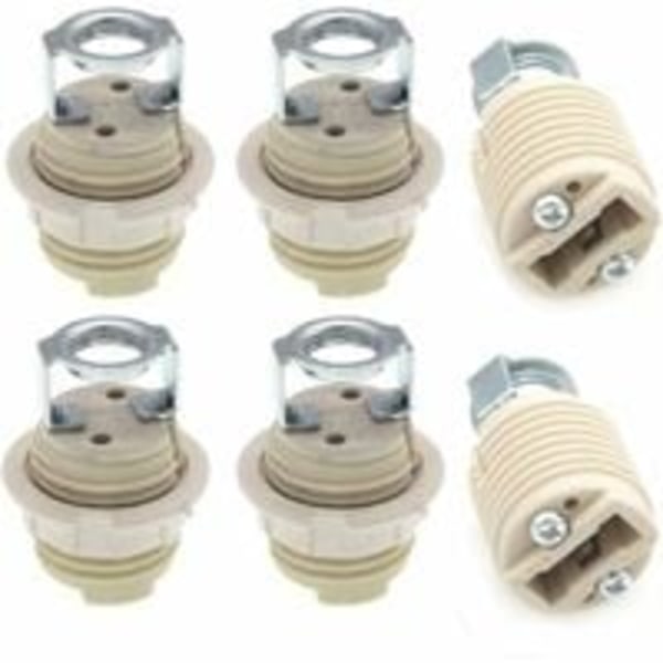 6-pack G9 lamp holder with bracket, ceramic threaded G9 Halogen S