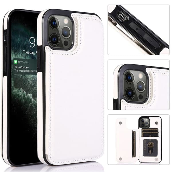 iPhone 13 Pro Max - Elegant og effektivt deksel med kortholder i rosegull[qb]