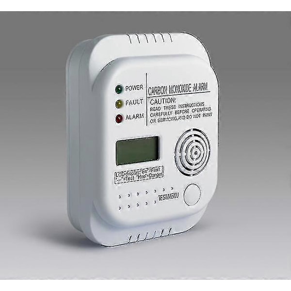 Karbonmonoksiddetektor, batteridrevet, gassdetektor med display og temperaturmåler gratis levering[qb]