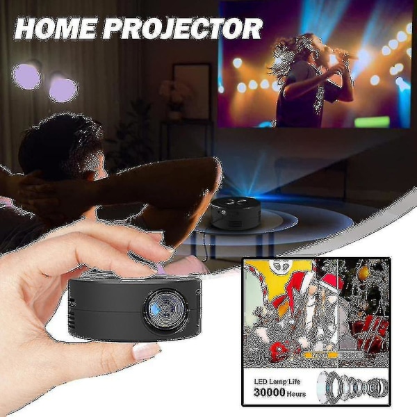 Mini Projektor LED 1080p HD Kotiteatteri Kannettava Kotiteatteri Projektor