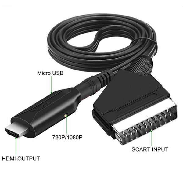 SCART-HDMI-muunnin, all-in-one SCART-HDMI-sovitin, 1080P