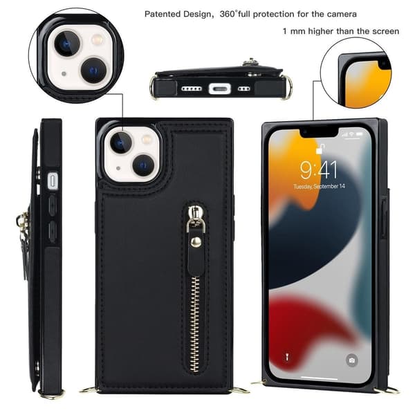 (iPhone 13 Pro Max 6.7) Suojaava puhelinkotelo korttipaikalla: black black