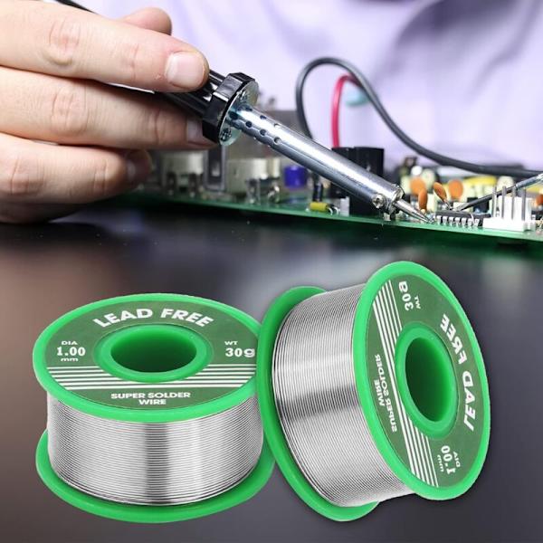 Lödkabel, mjukt tenn med kolofoniumkärna för elektrisk lödning (1,0 mm, 30 g, Sn99,3 %, Cu0,7 %)