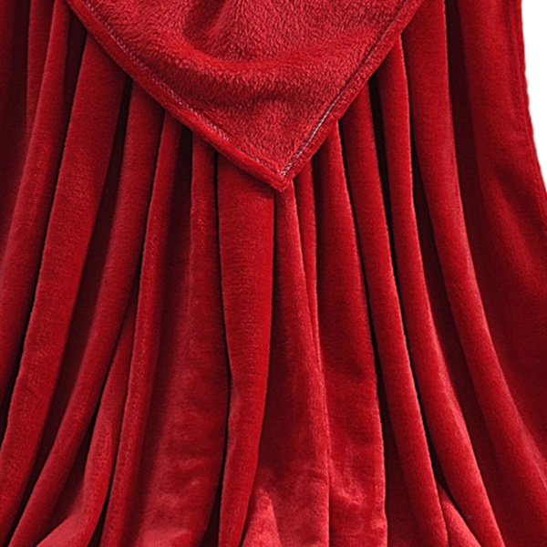 Plysj-teppe i kunstig pels, stort, sofa, mink, sengeteppe, mykt, varmt, dobbelt og king size Fk[HK] Red
