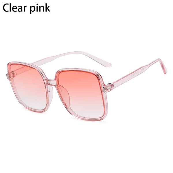 Oversized firkantede solbriller til kvinder[qb] Clear pink