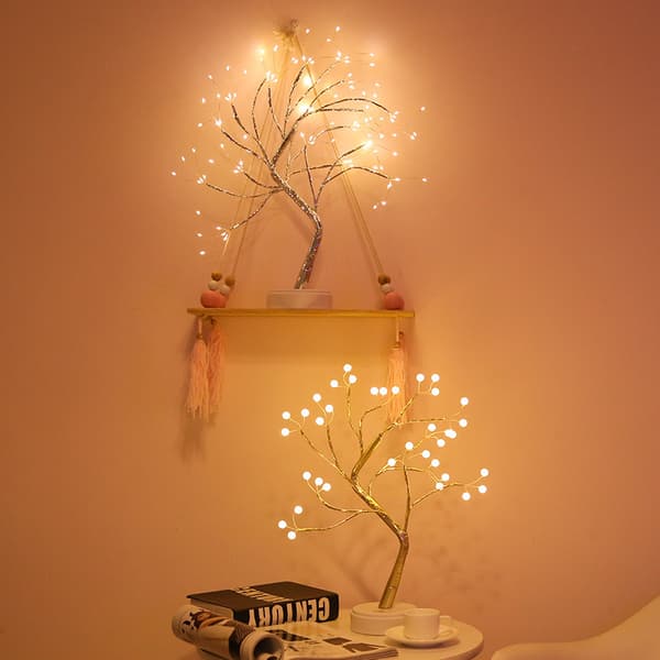 Treformet LED Nattlys (Batteri + USB-drevet)，Varmhvit 72 lampe-2， Warm white 72 lamp-2