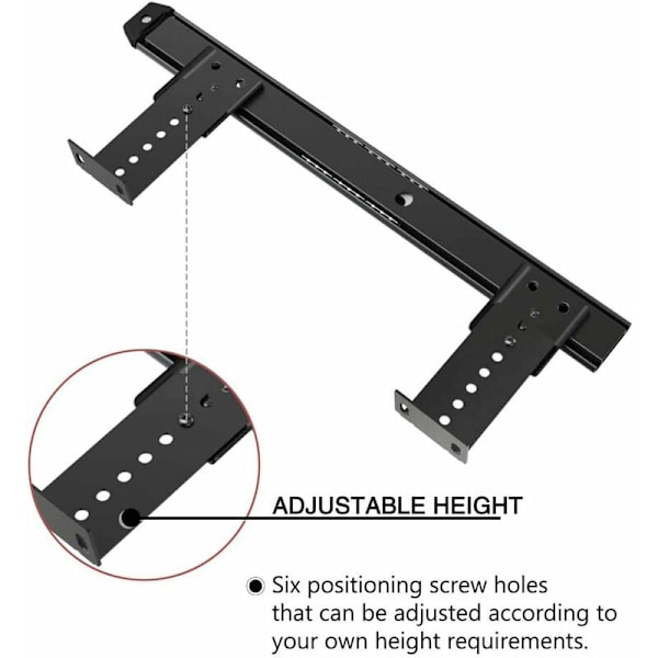 MINKUROW 355mm Tjock Stålstruktur Tangentbordslåda Löpare Bricka Möbel Hårdvara Skenor (360mm, Svart)