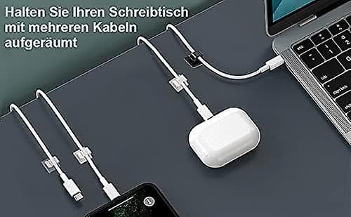 50 utendørs kabelklips med selvklebende puter (hvit), dekorative klips for lamper, selvklebende kabelklips for Ethernet-kabel,