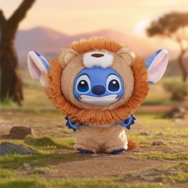Stitch Wild Series Plys Blind Box, Jungle Dyre Simulation Vinyl Samlelegetøj Grey Wolf