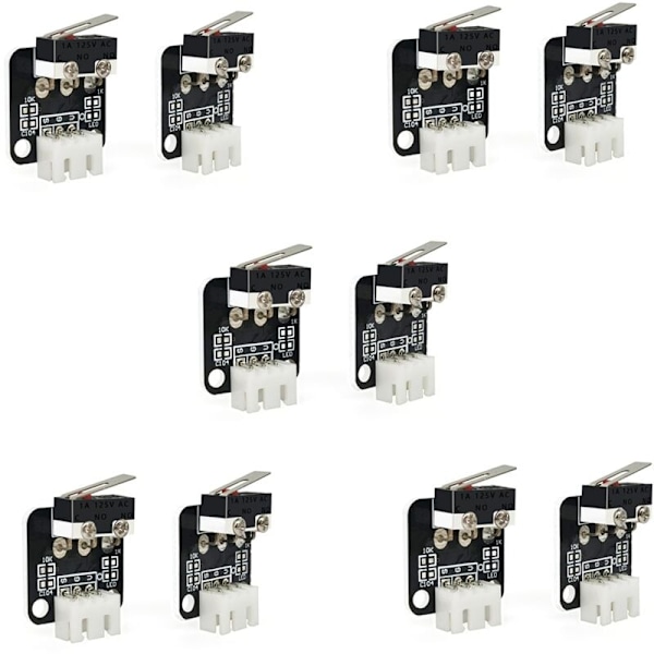 10 kpl 3D-tulostimen rajakytkin 3-napainen Yhteensopiva CNC Ramps 1.4 RepRap 3D-tulostimelle -10 10S, S4, S5