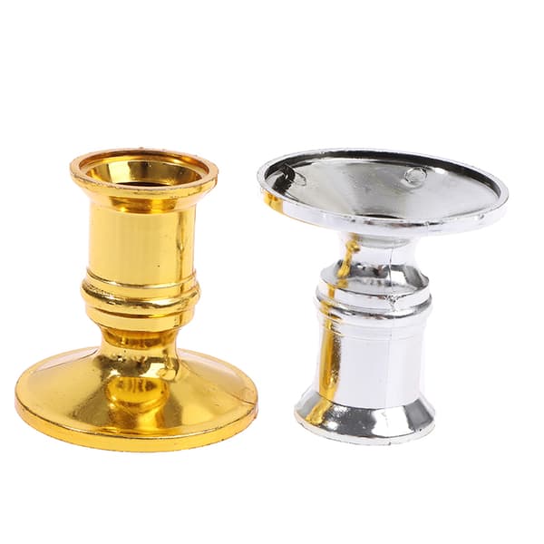 2 st/set Plastljusstake Ljusstake Ljusstake F Gold
