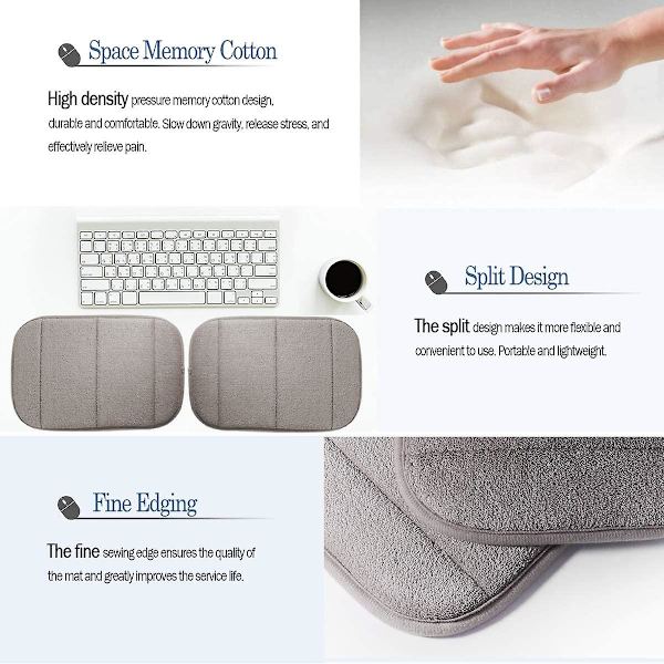 2 stk. bærbar computer albue håndledsstøtte, premium memory bomuld skrivebord tastatur armlæn støtte måtte (7,9 x 11,8 tommer)