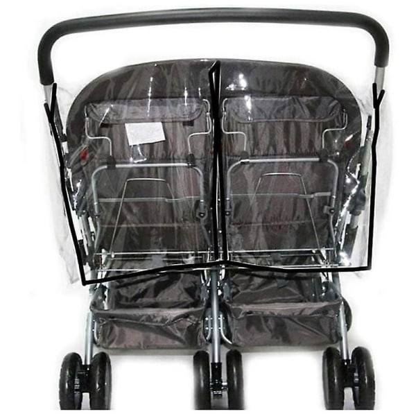 Universal side by side cover Clear pvc dust and windproof for double stroller WELLNGS