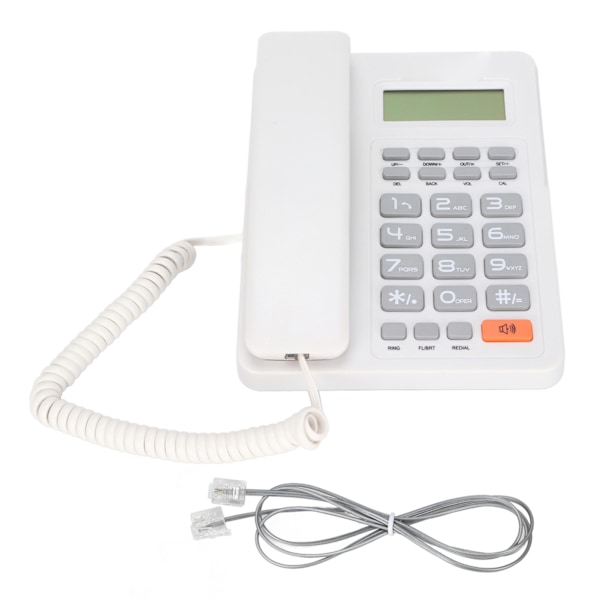 KXT8204CID Telefon Hjemmekontor Hotelltelefon Støtte Semihands Free Batterifri (Hvit )