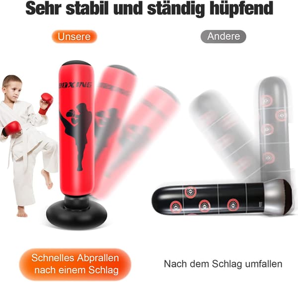 170 cm Uppblåsbar Boxningssäck Stående Boxningssäck[qb]